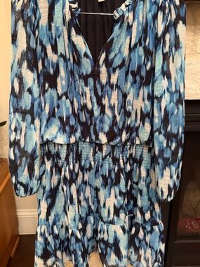 Blue Print long sleeve dress
